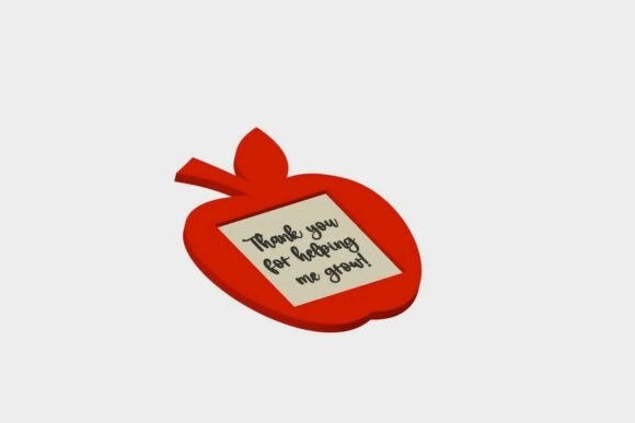 3D Apple Sticky Note Holder STL Design