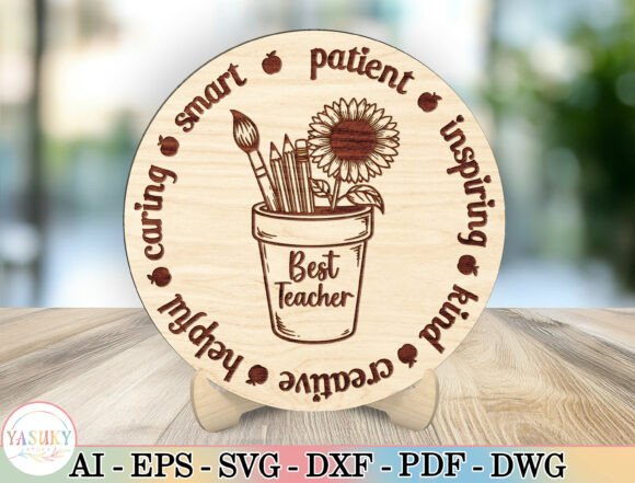 Best Teacher Sign Laser Cut File SVG