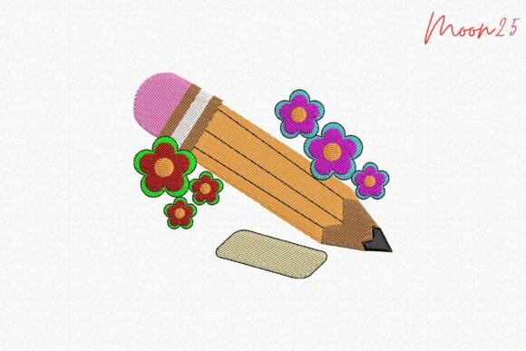 Floral Pencil Classroom Learning Accent: A Guide to Integrating Nature and Education in Embroidery