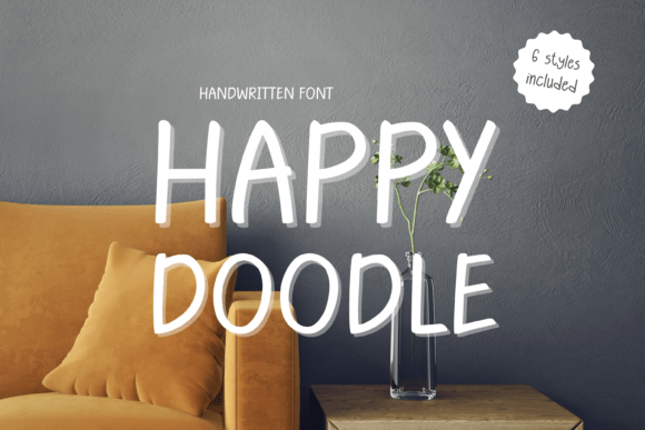 Happy Doodle – A Playful Handwritten Font Bundle: Elevating Visual Communication in the Creator Economy