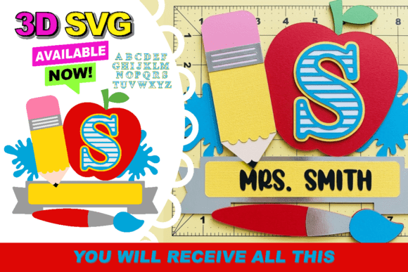 Initials Teacher 3D SVG: A Creative Way to Honor Educators
