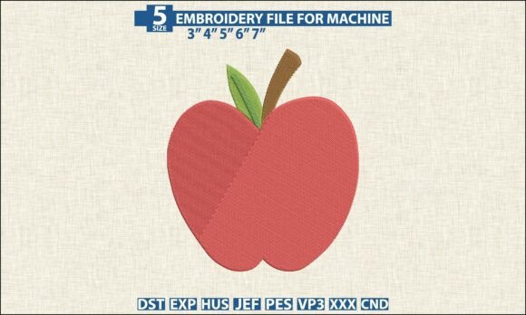 Red Apple Embroidery DST PES Pattern: A Timeless Staple for Modern Creators